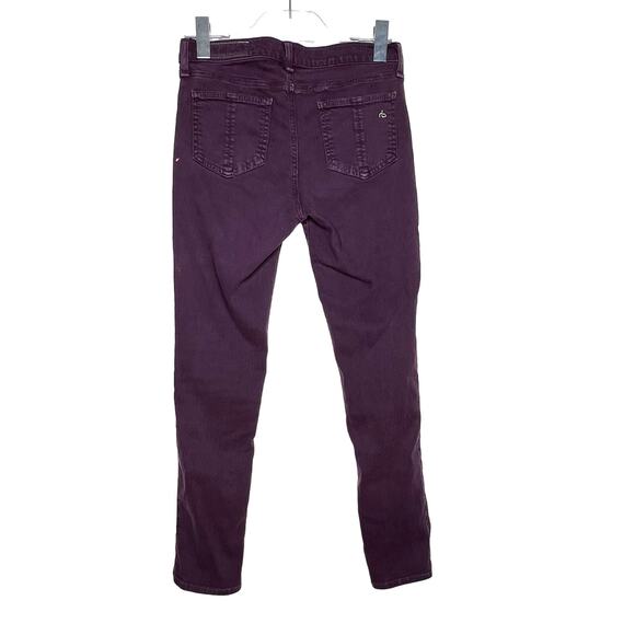 RAG & BONE Womens Zipper Capri Skinny Ankle Jeans Mid Rise Purple Plum Size 27 - Picture 4 of 11